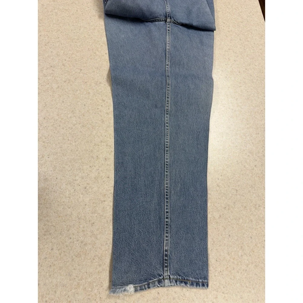 Vintage Levi's 505 STARCHED Jeans Mens 46x32 Loose Fit Distressed Denim USA